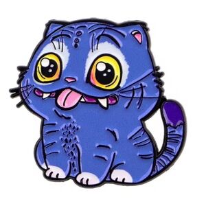 Derpy Tiger KPop Demon Hunters Enamel Metal Pin